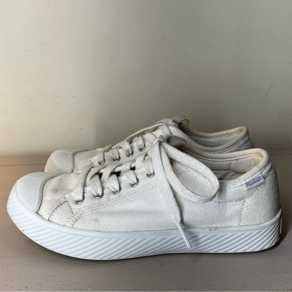 Palladium Pallapheonix OG White Canvas Sneakers Big Kids 4.5